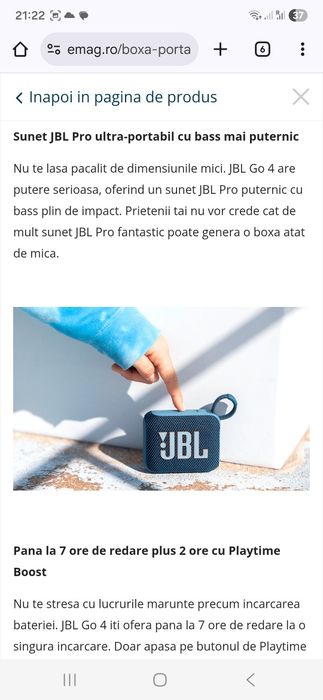 Boxa portabila JBL Go 4