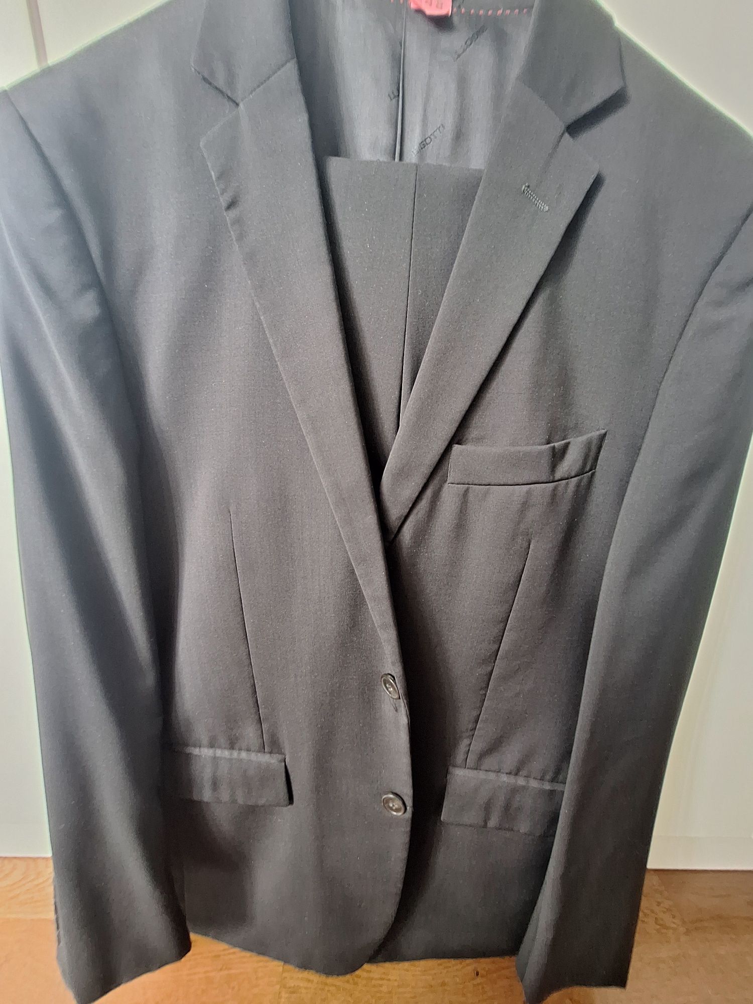 Costum negru Bigotti regular marimea 54, lână