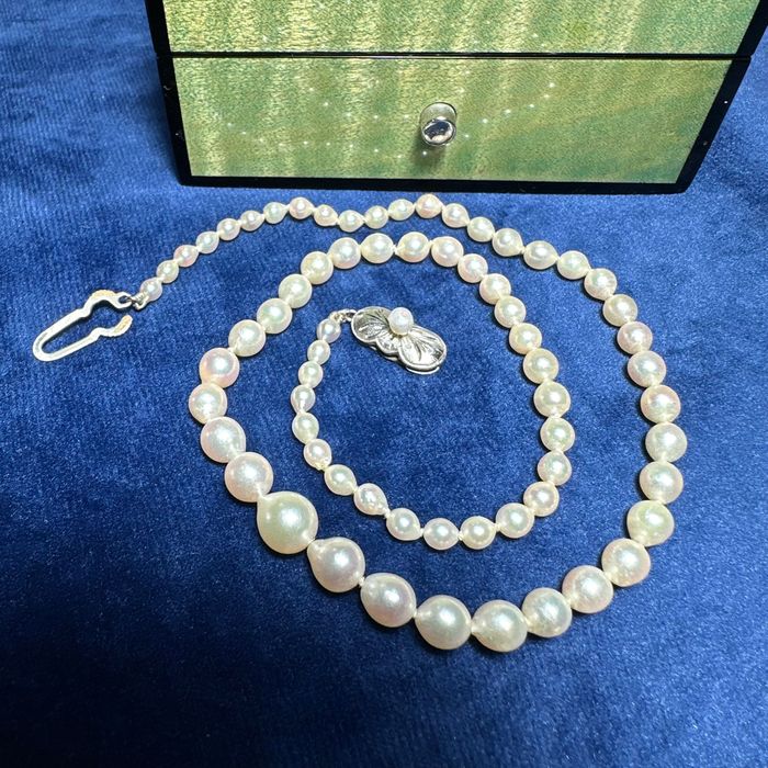 Vintage colier perle naturale Akoya de apă sărată