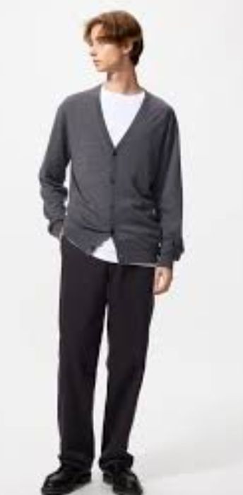 Мужской кардиган из шерсти мериноса Uniglo  Япония