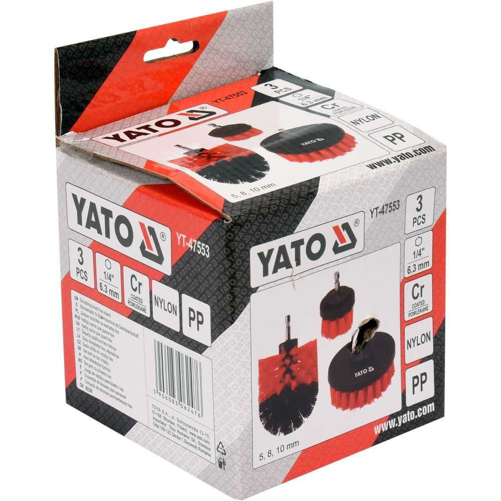 Комплект четки за почистване YATO YT 47553, HEX, 3 части