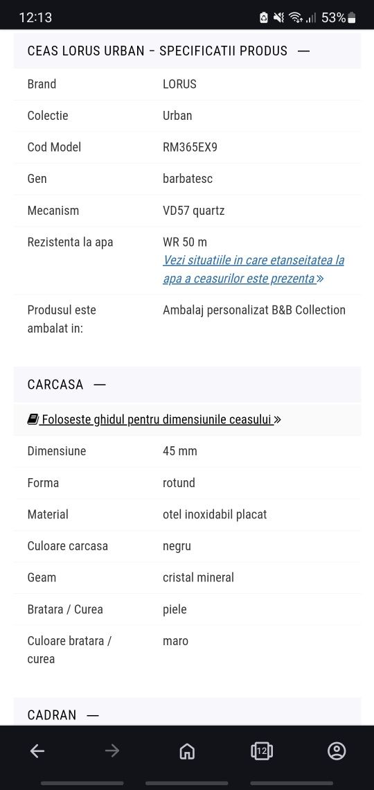 Ceas marca LORUS chronograph - VD57