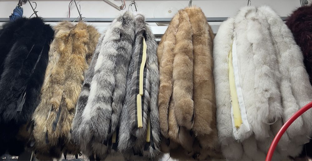 дамска яка за качулка подвижна 100%естествен косъм лъскав здрав лисица