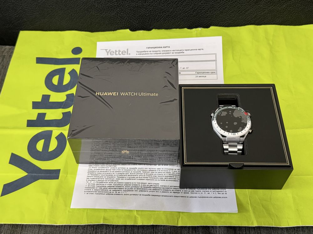 КАТО НОВ 48mm Huawei watch Ultimate Yettel Гаранция 2027 Green Titan