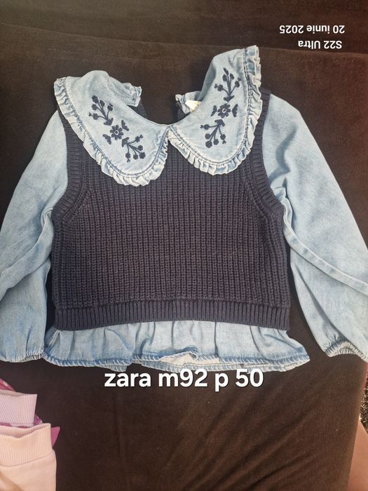 Bluza Zara din tricot combinat marimea 92
