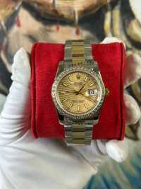 Rolex Date Just 36 MM Two tone Gold Diamond Bezel 126233