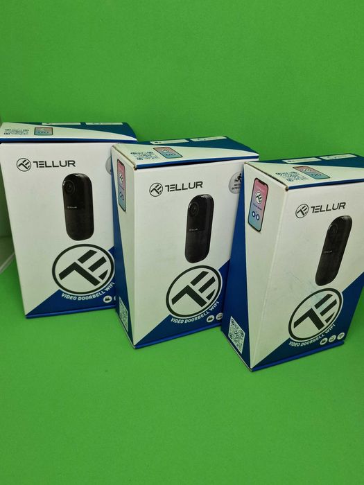 Video interfon WiFi Tellur, 1080P, PIR, Wired, Black