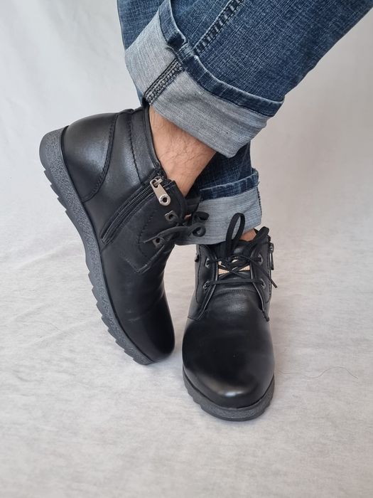 Мужская обувь, ботинки зимние, натуральная кожа. Размер 40