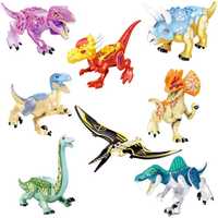 Set 8 Dinozauri tip Lego Jurassic World cu Purple T-Rex