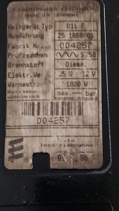 Eberspächer D1L E 1800w Diesel