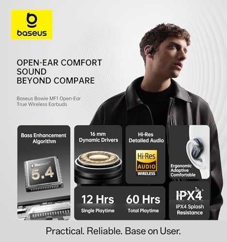 Нови Baseus Open-Ear слушалки LDAC Hi-Res, 60H AI микрофони за музика