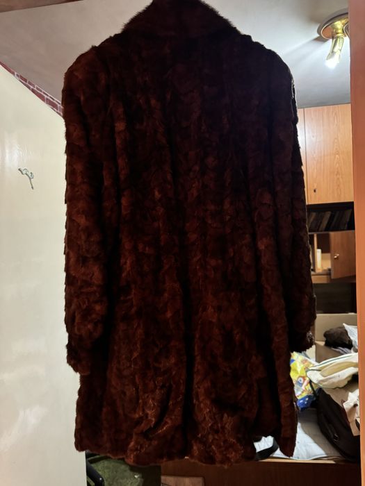 Кожено палто - естествен косъм