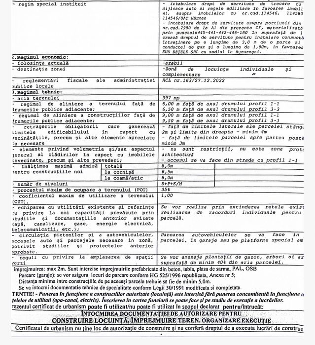 400/800mp Teren Harman aproape de centru cu UTILITATI