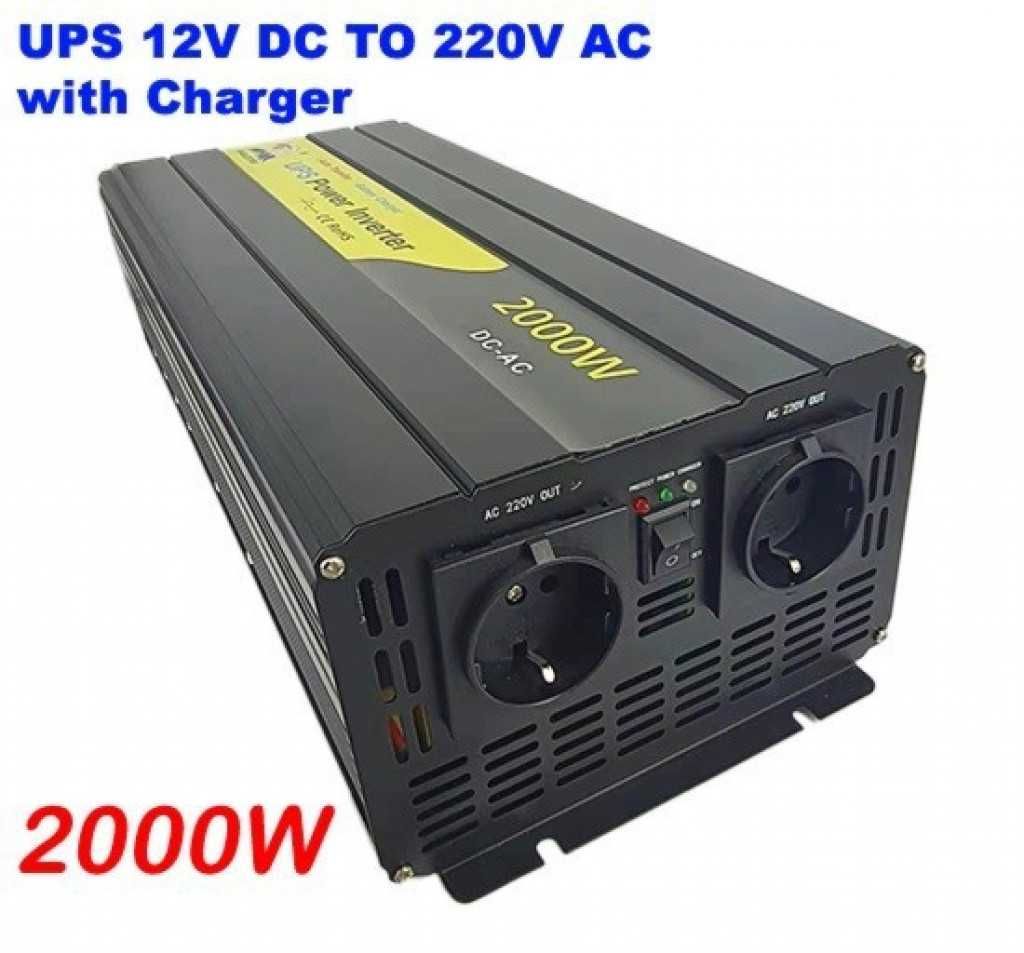 UPS Инвертор със зарядно, чиста синусоида 12V 500/1000/1500/2000W