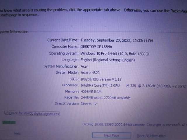 Laptop I3 Acer Aspire 4820