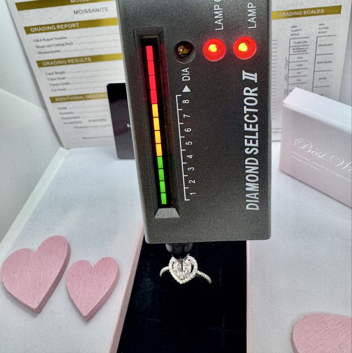 Сребърен пръстен с мойсанит (диамант) 1 карат