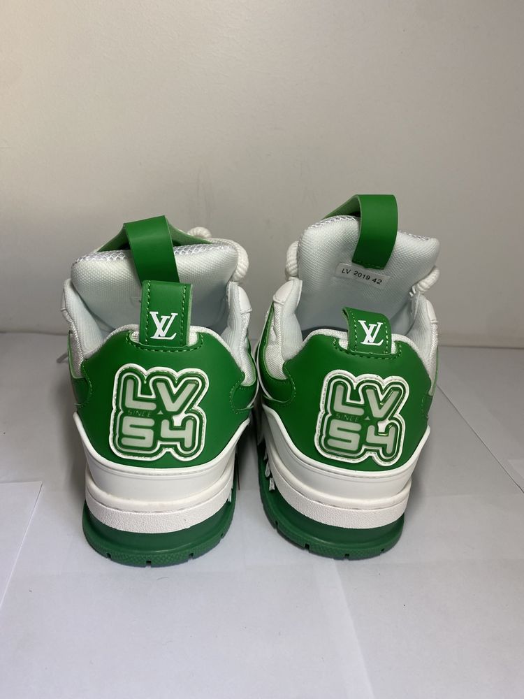 Adidasi Louis Vuitton LV Skate Sneakers, white and green, marimea 42