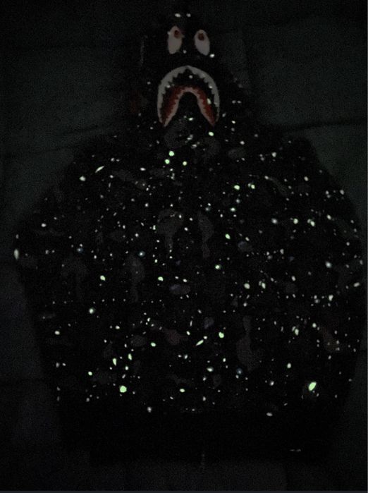 BAPE Space Camo Shark WGM Full- Zip Hoodie / size L