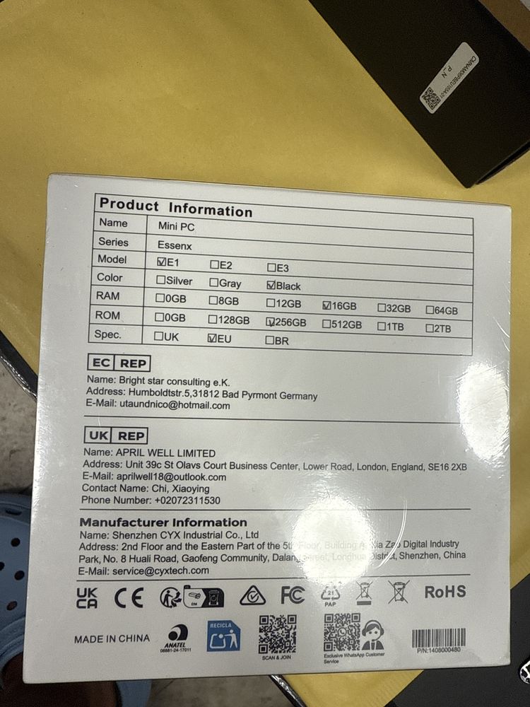 Mini Pc Kamrui Essenx E1 intel N97 16gb 256gb ssd