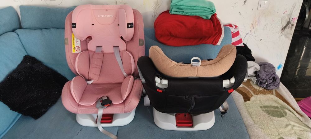 2 Scaune auto isofix 360° f/b roz maro negru