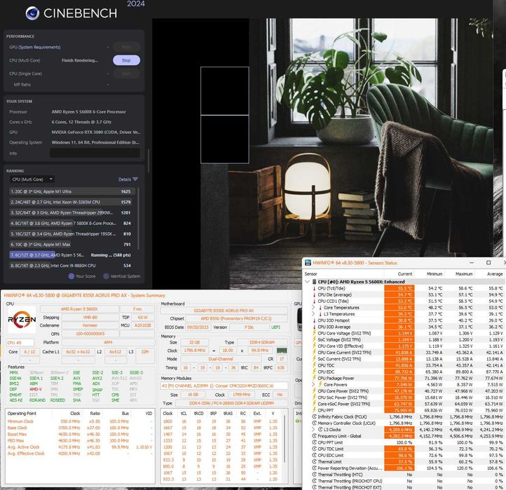 Gigabyte B550i ITX,Ryzen 5600x,Fuma 2,Corsair Vengeance DDR4 3600 32GB