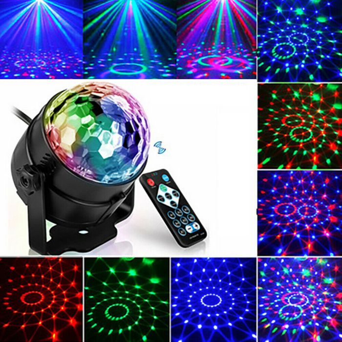 Proiector Laser Disco cu Senzor de Sunet LED Multicolor onomastica Nou