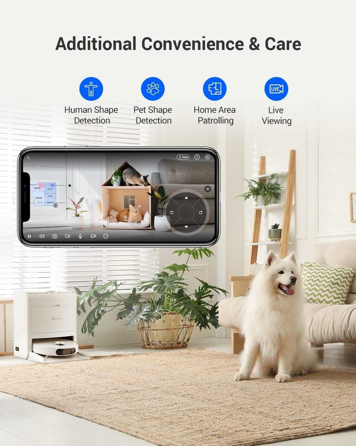 Прахосмукачка робот Ezviz RS2 (4000Pa) DToF навигация и картографиране