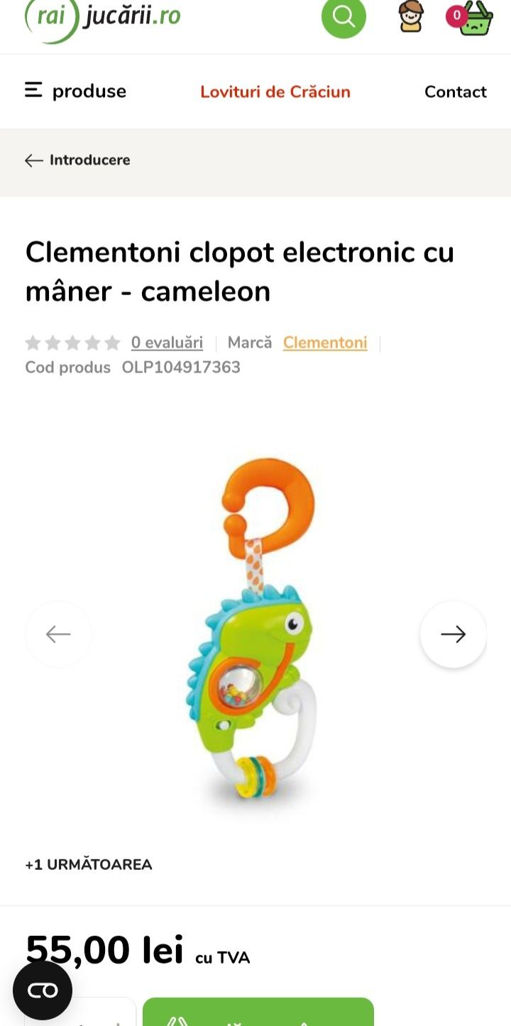 Jucăre interactiva marca Clementoni Cameleon Muzical