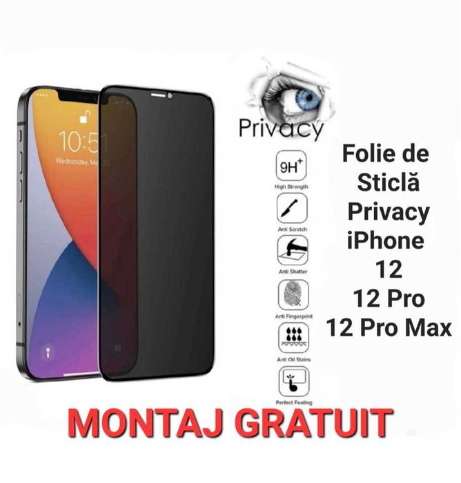 Folie de Sticla Privacy Full iPhone 12 Pro Max . 16e