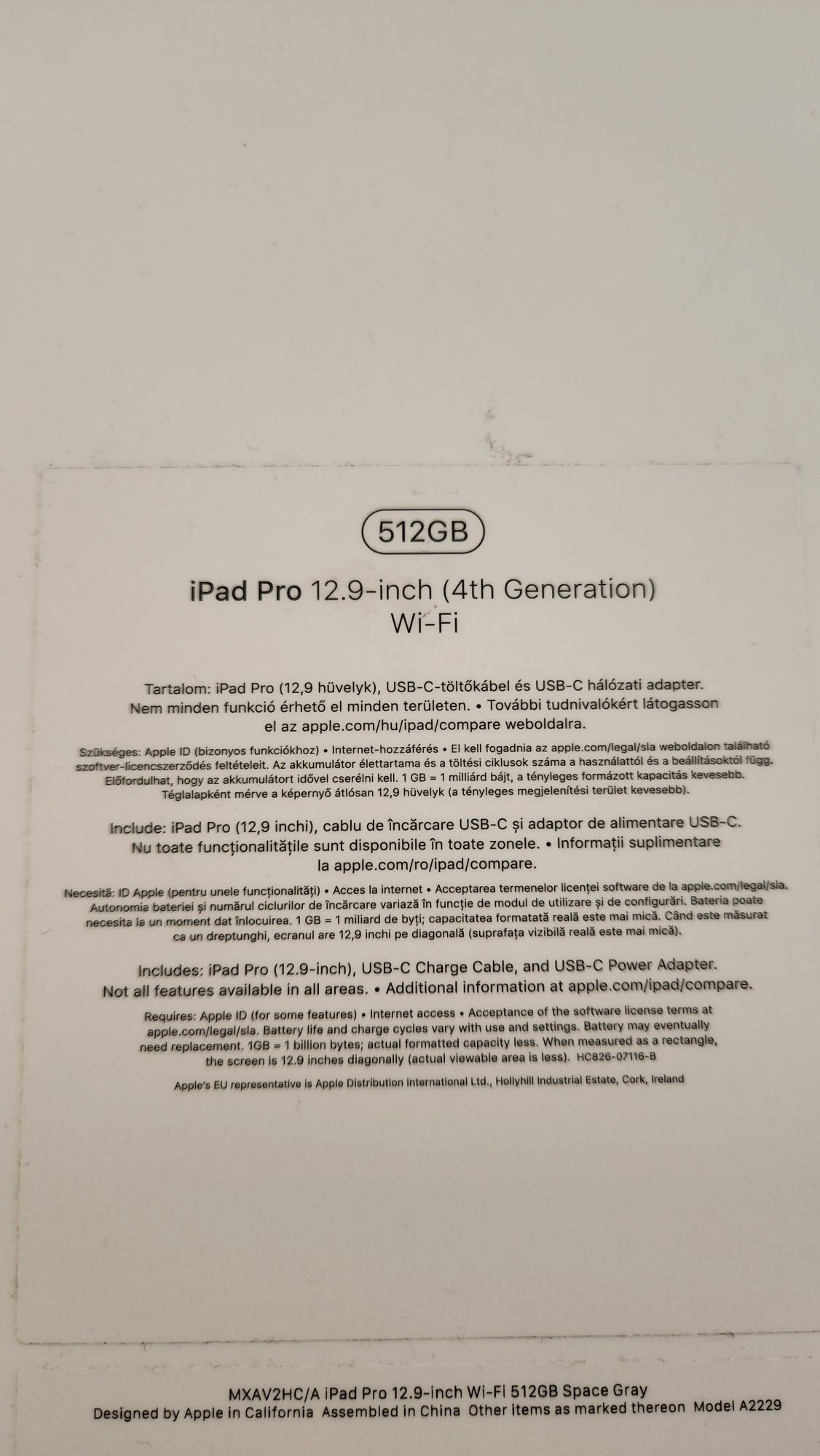 Apple Ipad Pro 12.9 4th 512gb