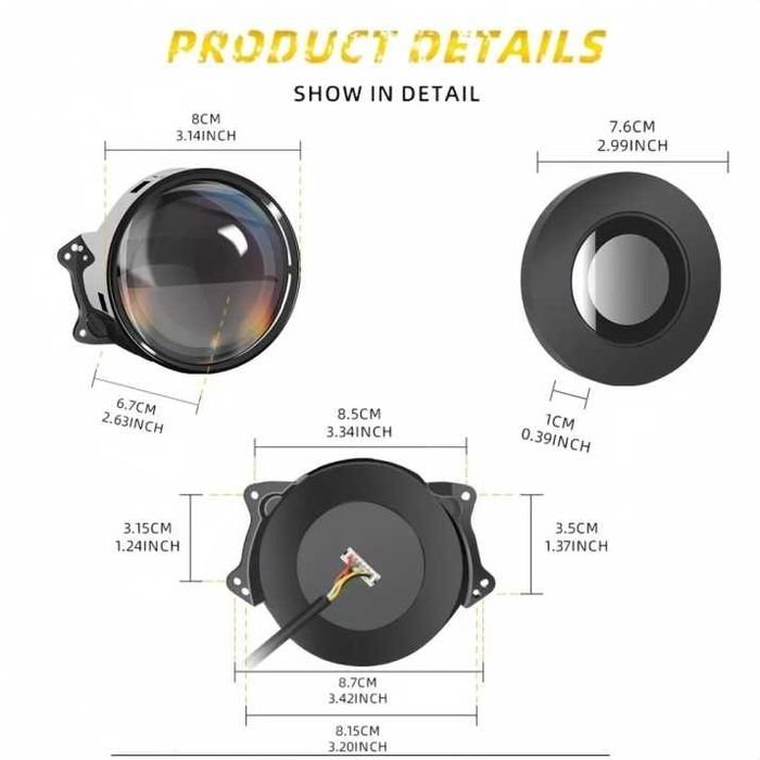 Комплект фарове халогени дяволски очи Devil Eyes с лупи 3"инча 8см 12V