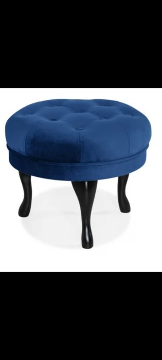 Taburet îmbrăcat în catifea albastră
