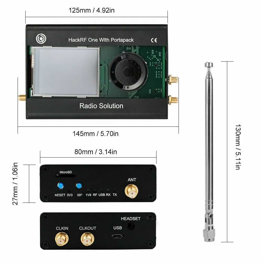 HackRF One 6GHz cu Portapack Mayhem 2.0.1 transceiver rtl-sdr