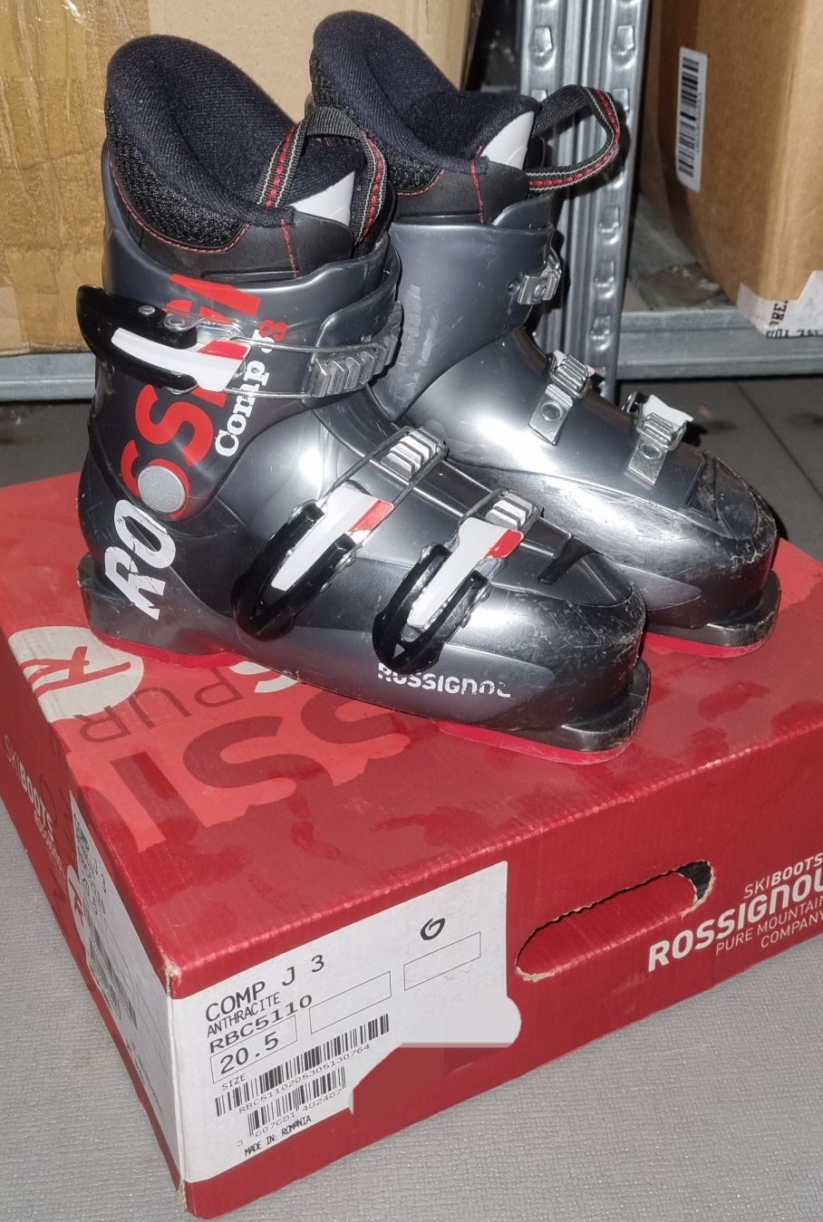 Детски ски комплект обувки Rossignol, ски с автомати Salomonи щеки