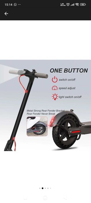 Електрически скутер AOVO M365 Pro ES80, 350W, Двойна спирачка, 35K