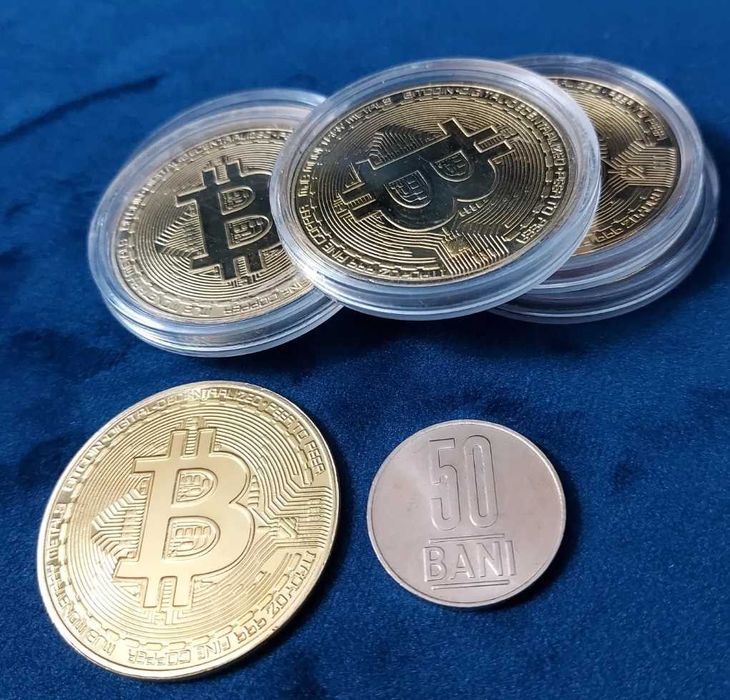 Moneda BITCOIN BTC aurie / GOLD (cadou, suvenir)