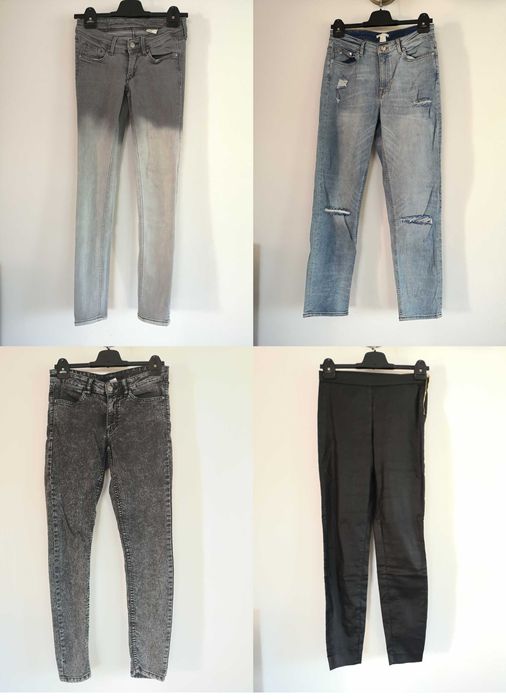 blugi skinny pantaloni leggings H&M negri albastri gri degrade