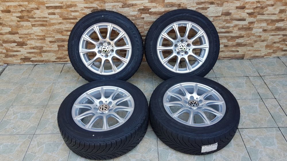 Jante originale 5x112 R16 + anvelope pt Vw Passat, T-Roc, Golf 5-6-7