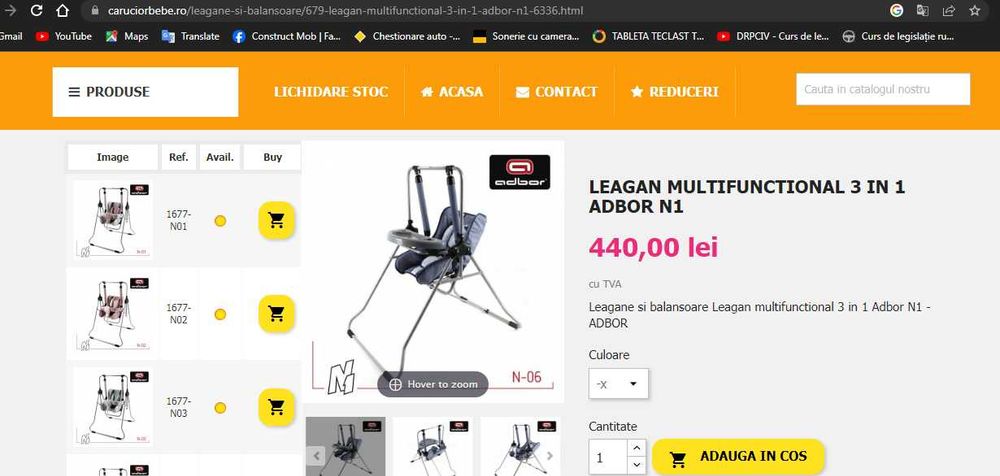 Balansoar multifunctional pentru bebelusi
