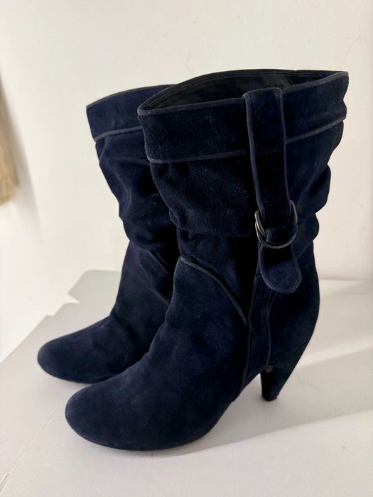 Cizme Noi piele velur Fornarina Bleumarin Mas 39 made Italia , Craciun