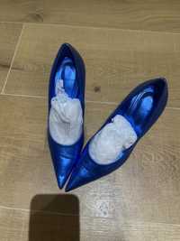 Pantof piele albaștru electric Zara