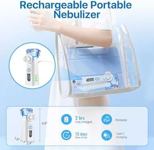 Нов Портативен ултразвуков инхалатор, 3 режима, супер тиха работа