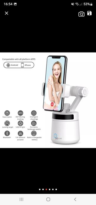 Selfie stick cu rotatie 360° pt vblog live