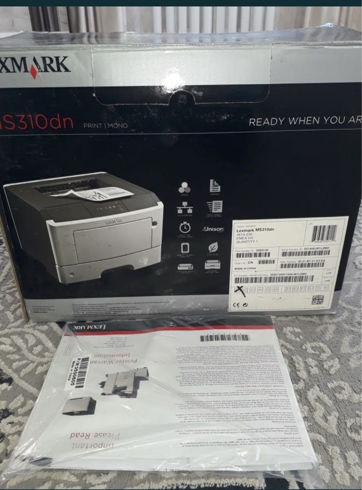 Принтер новый  LEXMARK MS 310 dn