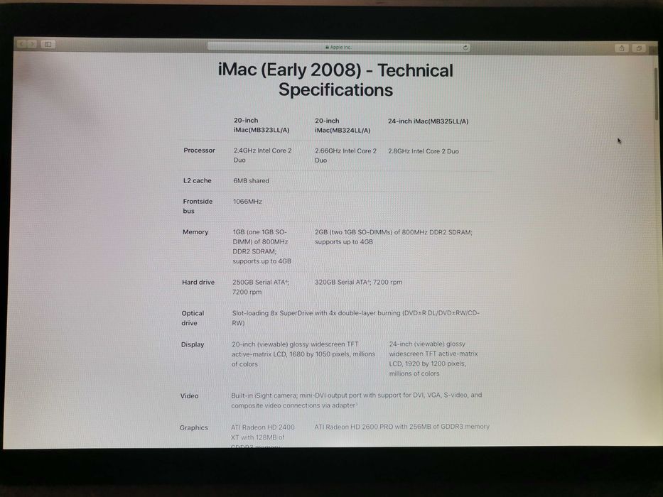 Vând IMac 20" Early 2008