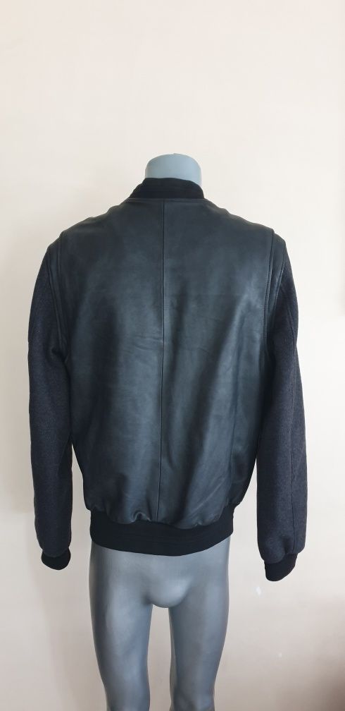 These Glory Days Leather / Wool Bomber / L  ОРИГИНАЛ! Ест. кожа! Мъжко