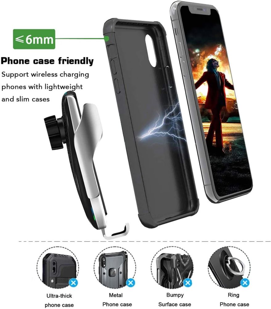 Automatic wireless стойка за кола, безжично зарядно устройство
