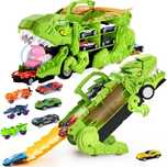 DinoMax–Camionul care Inghite Masini, 8 Masinute, Pista de Lansare,