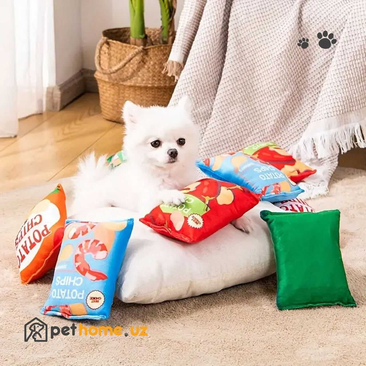 Плюшевая игрушка Картофельные чипсы Dog Sound Toy Potato Chips Design