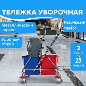 Двухведерная тележка   металлическая